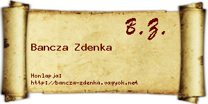 Bancza Zdenka névjegykártya